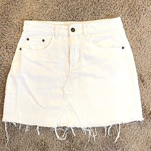 White Jean Skirt